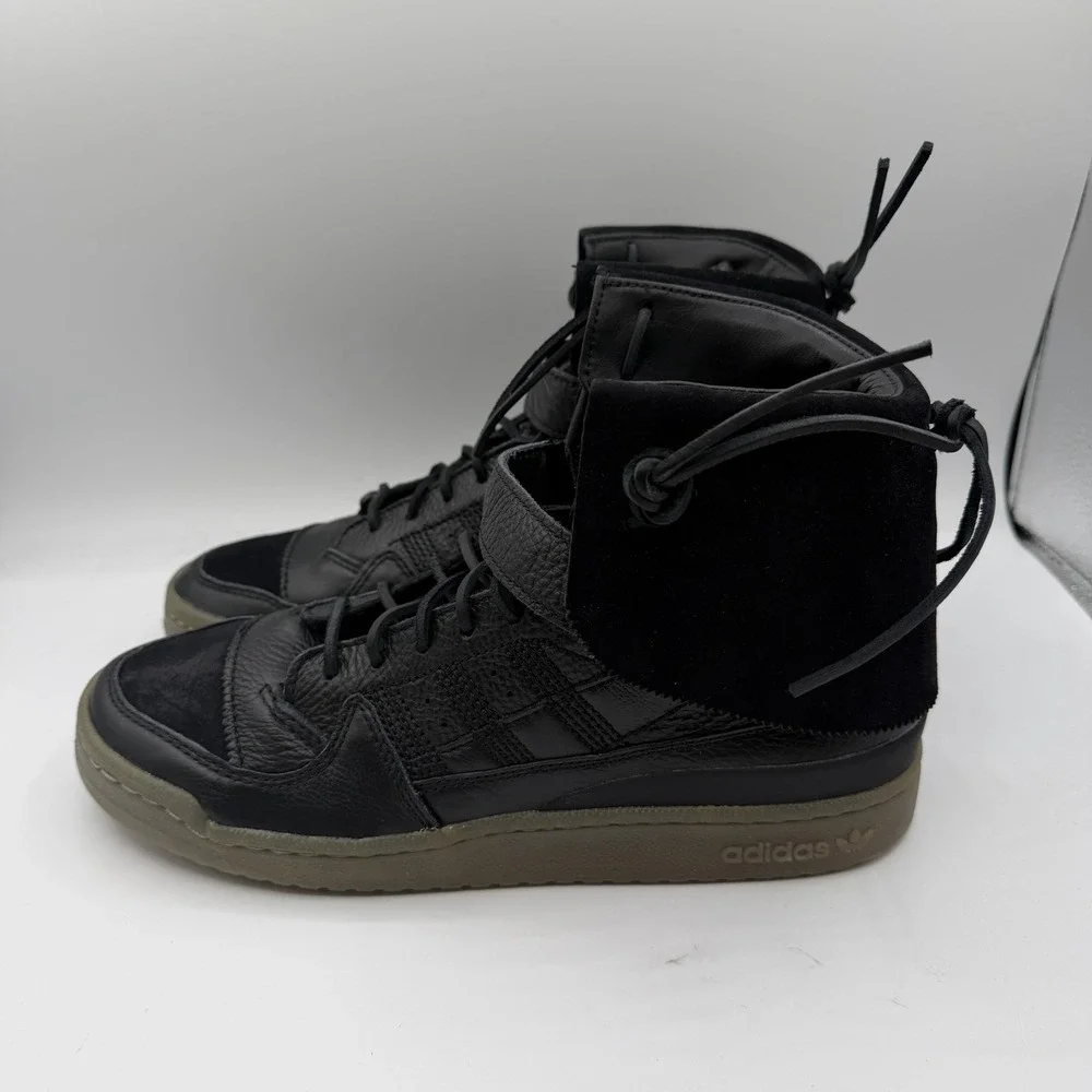 Adidas Forum Hi Moc Shoes Mens Sz 9.5 Black‎ Clay Suede Sneakers B27670